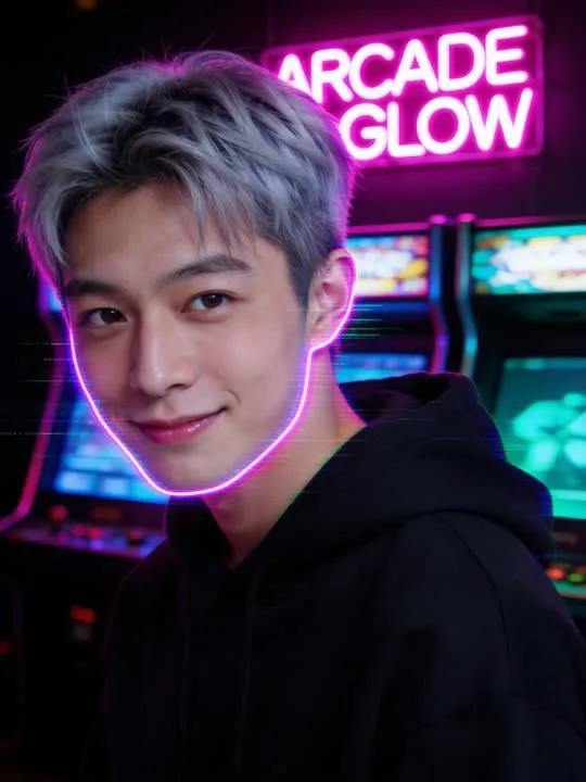 Arcade Glow: the preview still the AI Video app shows for this action