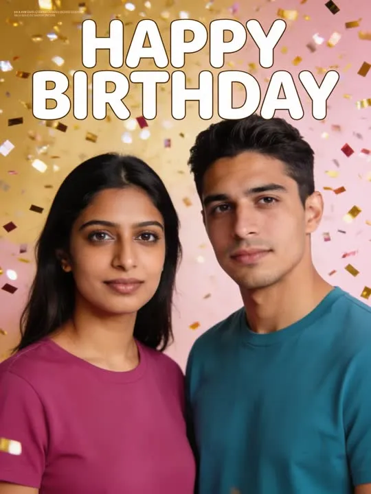 Birthday Cover: the preview still the AI Video app shows for this action