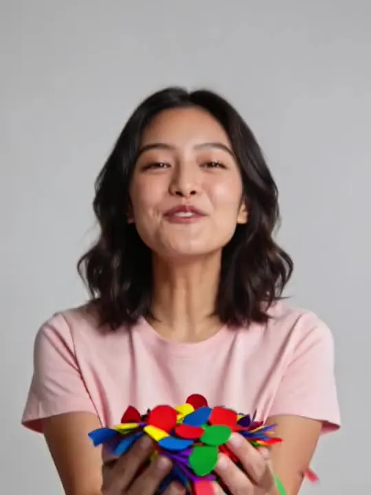 Confetti Throw: the preview still the AI Video app shows for this action