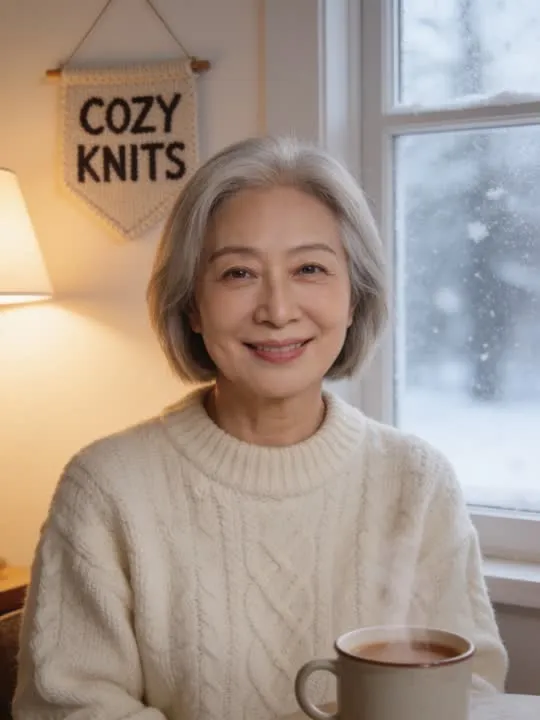 Cozy Knits: the preview still the AI Video app shows for this action