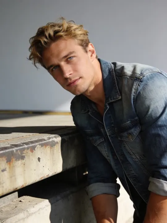 Denim Workwear Campaign: the preview still the AI Video app shows for this action