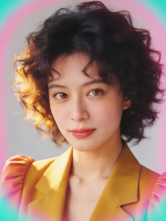Eighties Neon Film Portrait: the preview still the AI Video app shows for this action