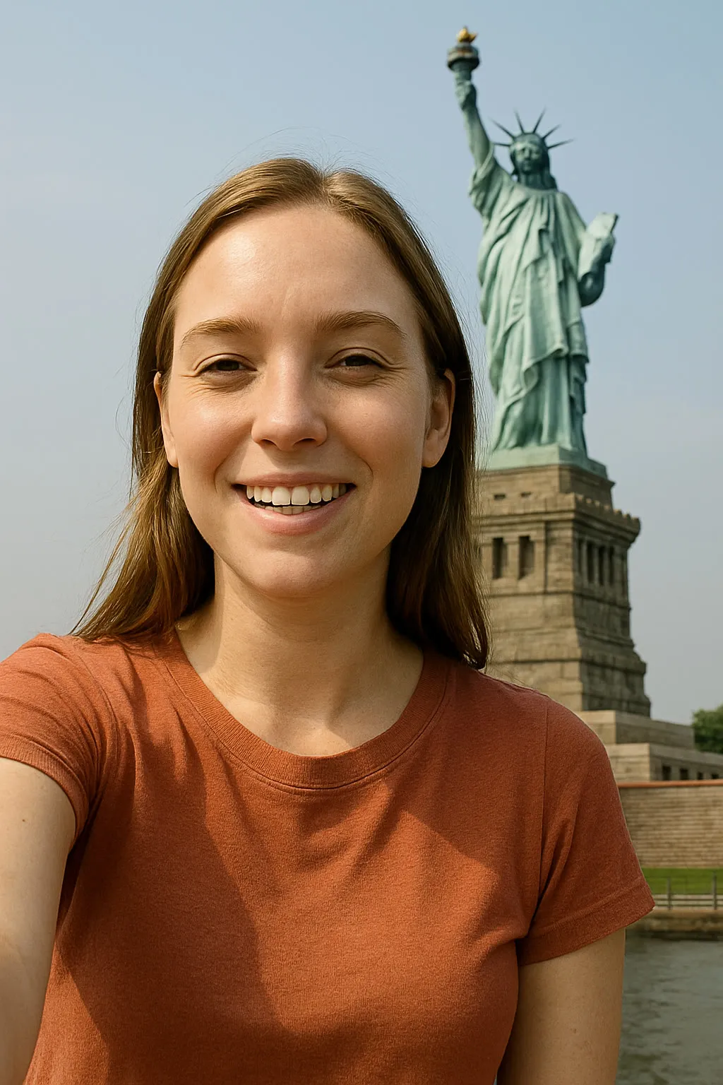 Liberty Statue Selfie: the preview still the AI Video app shows for this action