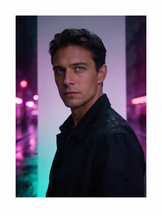 Neon City Poster: the preview still the AI Video app shows for this action