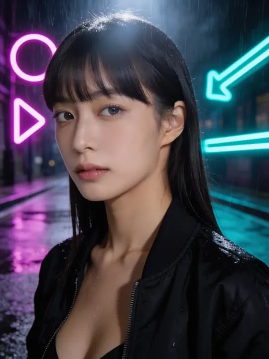 Neon Rain: the preview still the AI Video app shows for this action
