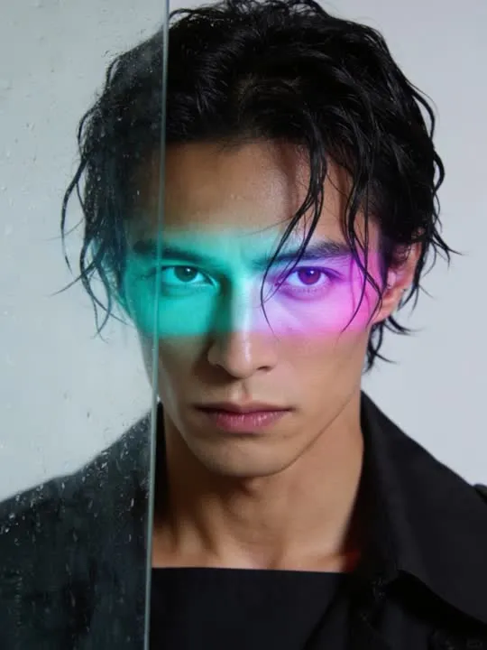 Neon Rain Portrait: the preview still the AI Video app shows for this action