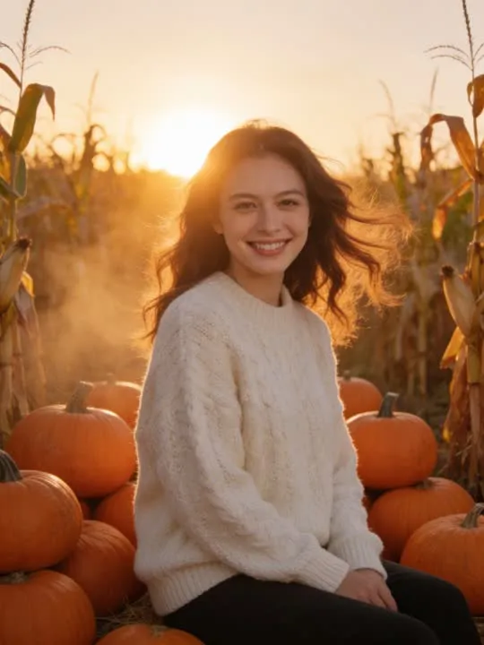 Pumpkin Patch Golden Hour: the preview still the AI Video app shows for this action