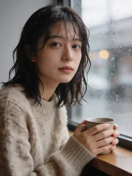 Rainy Window Pause: the preview still the AI Video app shows for this action