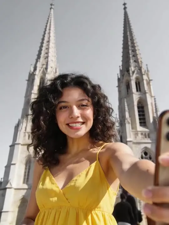 Cathedral Spire Selfie: the preview still the AI Video app shows for this action