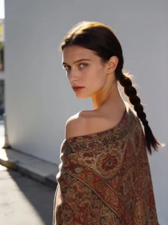 Shawl Flare Turn: the preview still the AI Video app shows for this action