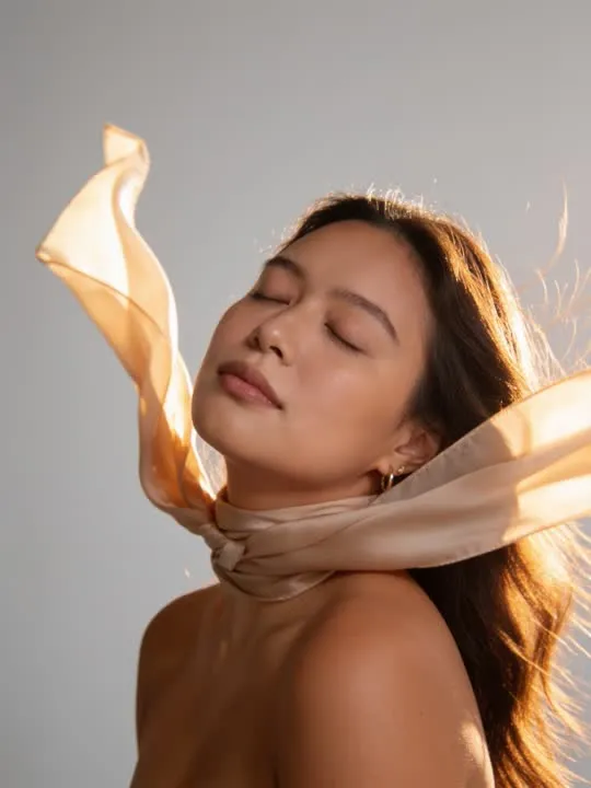 Silk Scarf Editorial: the preview still the AI Video app shows for this action