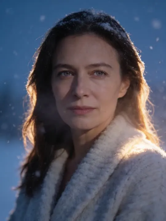 Snowfall Portrait: the preview still the AI Video app shows for this action