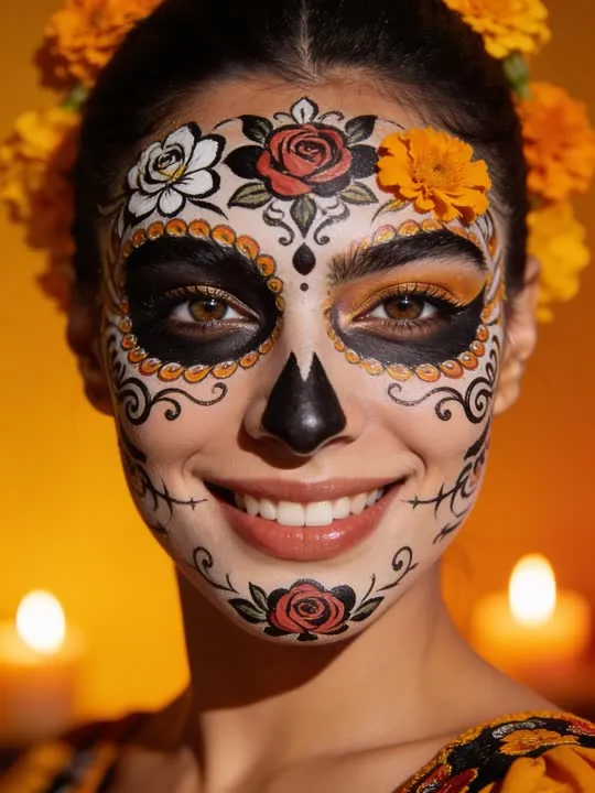 Sugar Skull Glam Portrait: the preview still the AI Video app shows for this action