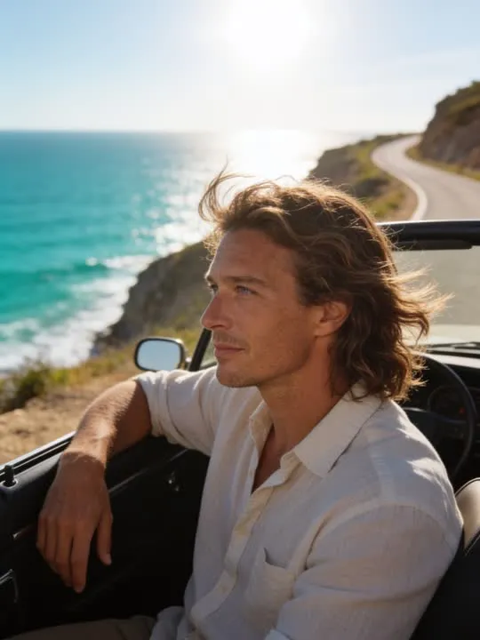 Coastal Convertible Drive: the preview still the AI Video app shows for this action