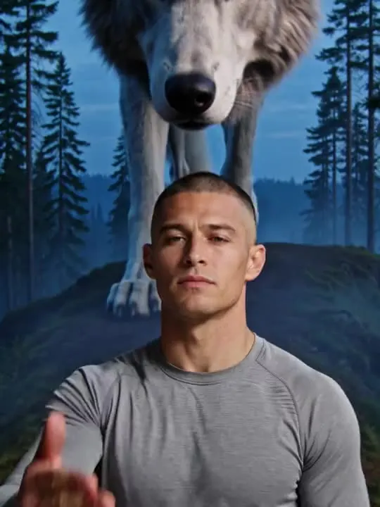 Wolf Call at Dusk: the preview still the AI Video app shows for this action